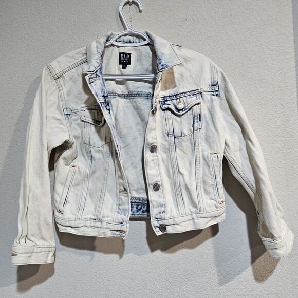 GAP Acid Washed Denim Jacket Size XS - Picture 1 of 9